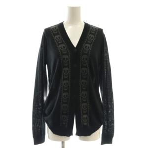 スカル刺繍 ニット カーディガン 長袖 F ブラック /HK OS