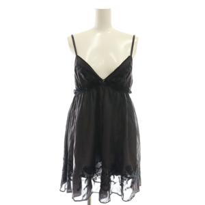 シルク混 刺繍 ビスチェ キャミソール F チャコール /HK OS