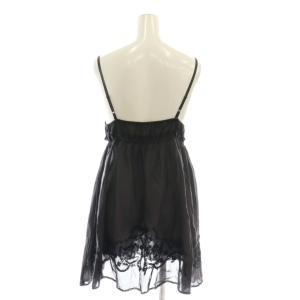 HYSTERIC GLAMOUR シルク混 刺繍 ビスチェ キャミソール F チャコール /HK OS