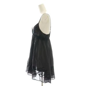 HYSTERIC GLAMOUR シルク混 刺繍 ビスチェ キャミソール F チャコール /HK OS