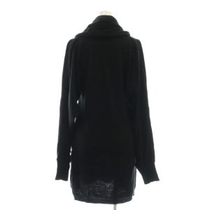 HYSTERIC GLAMOUR リップ オフタートル ニット チュニック 長袖 F ブラック /HK OS