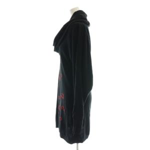 HYSTERIC GLAMOUR リップ オフタートル ニット チュニック 長袖 F ブラック /HK OS