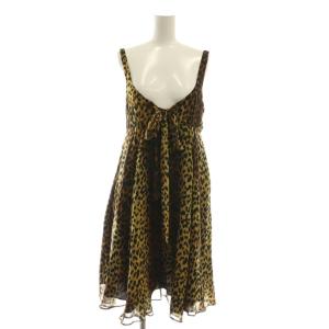 レオパード柄 キャミワンピース ミニ F ブラウン /HK OS