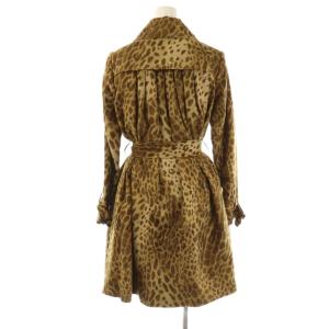 HYSTERIC GLAMOUR レオパードステンカラーコート F イエローベージュ カーキブラウン /DO OS