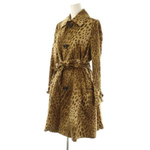 HYSTERIC GLAMOUR レオパードステンカラーコート F イエローベージュ カーキブラウン /DO OS