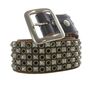 バルタザール レザー スタッズ ベルト S ブラック