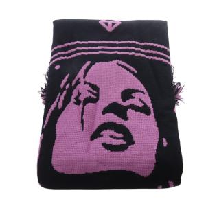 ノベルティ ヒスガール ラグ ブランケット マルチカバー 黒 ブラック 紫 パープル /SR