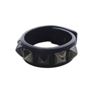 スタッズ レザー バングル リストバンド 黒 ブラック /SR15