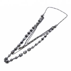 4連 スタッズ ネックレス 黒 ブラック /SR33