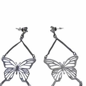 HYSTERIC GLAMOUR バタフライ ピアス 黒 ブラック /SR4