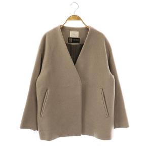 MANTECO ショートコート ノーカラー 38 グレー /AT OS