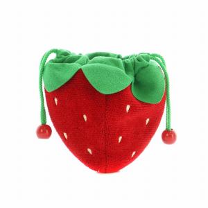 ラブラリー バイ LOVERARY BY ストロベリードット イチゴ型巾着ポーチ 小物入れ 赤 緑 /MI