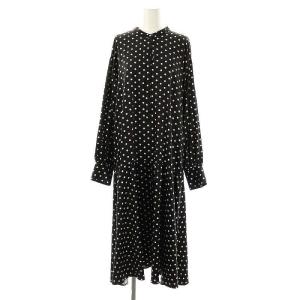 23SS ローギャザードットワンピース F ブラック ホワイト /ES OS