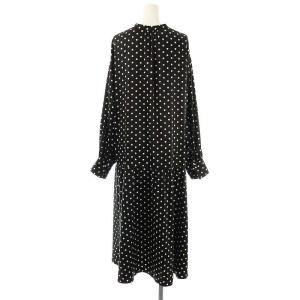 BEARDSLEY 23SS ローギャザードットワンピース F ブラック ホワイト /ES OS
