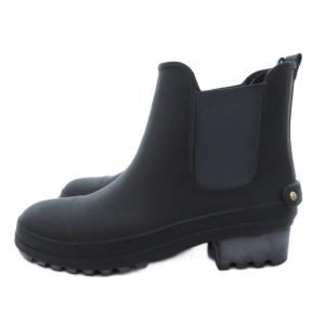 DIANA レインブーツ サイドゴア ラバー M 黒 ブラック /JS