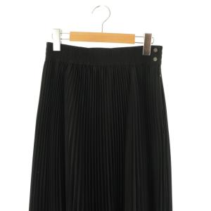 HYKE 24AW TAFFETA FAUX-LEATHER PLEATED スカート 1 ブラック