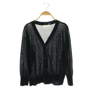  25SS アイスカーディガン シアー Vネック 紺 /CX OS