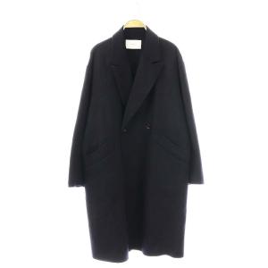24AW SUPER160s ダブルブレストコート 36 ネイビー