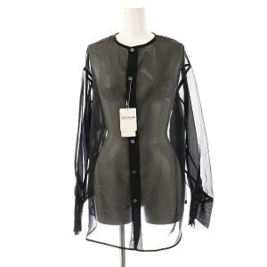 シアー ボートネック ブラウス 長袖 シースルー F 黒 ブラック 3611-162-2061 /AT