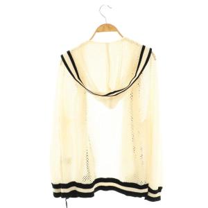 Grace Class  24SS メッシュラインニットフーディ カーディガン 36 生成り 黒 /CX OS