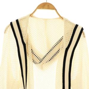 Grace Class  24SS メッシュラインニットフーディ カーディガン 36 生成り 黒 /CX OS