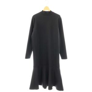 23SS エアリーストレッチニットワンピース ハイネック 38 濃紺 /MI OS