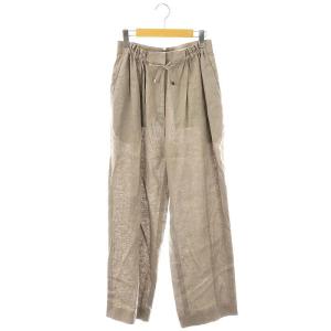 23SS ボタニカルリネン ワイドイージーパンツ 38 茶 /MI OS