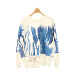 シロクマスウェットプルオーバー トレーナー 長袖 コットン M 白 青 /NR OS