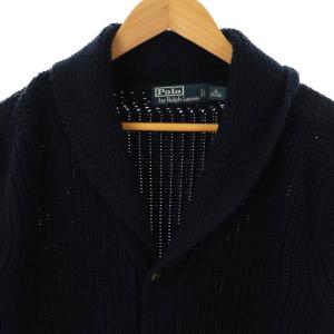 POLO RALPH LAUREN ショールカラーニットカーディガン M 紺 /MI OS AD