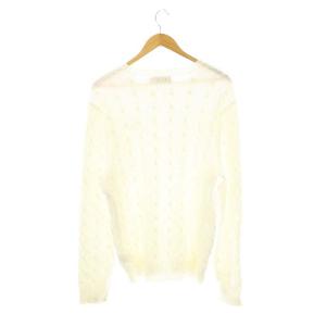 POLO RALPH LAUREN ケーブル編クルーネックニット セーター L G ホワイト /ES OS AD