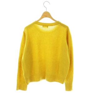 MARGARET HOWELL ウールカシミヤ ボタンショルダー プルオーバー ニット 長袖 2 イエロー /HK OS