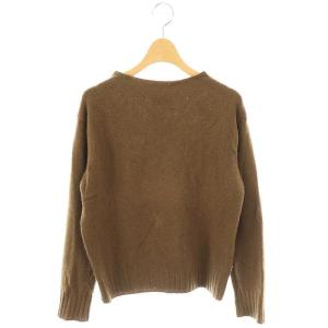 カシミヤウールプルオーバーニット セーター 長袖 2 カーキ /HK OS SH