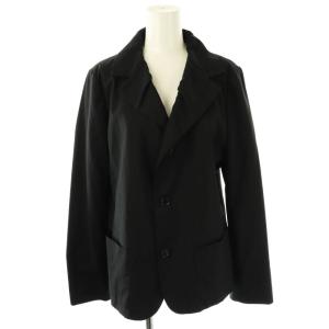 ウールシルク3Bジャケット ブレザー L 黒 ブラック /AT OS SH