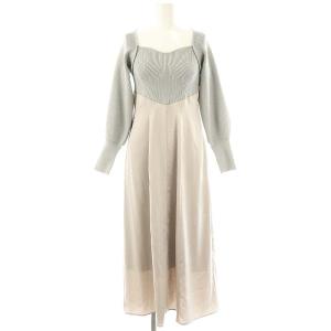 23AW スクエアーネックコンビワンピース F グリーングレー グレー /DO OS