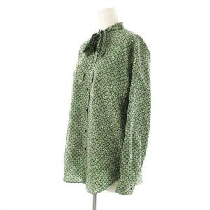 TOMORROWLAND collection 24AW オータムコモン ボウタイブラウス 長袖 36 グリーン /DF OS