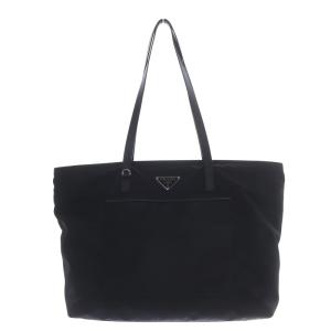 トートバッグ  テスートナイロン サフィアーノレザー ブラック 1BG052