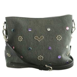 ロングショルダーバッグ ビジュー グレー /SS OS