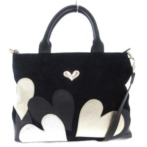 トートバッグ ショルダー 2WAY ハート 黒 ブラック /AE
