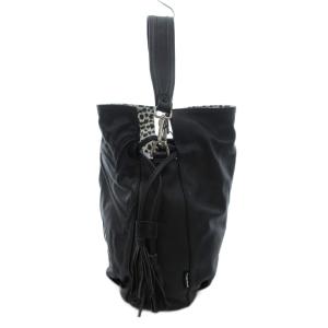 Think Bee 2WAY ハンドバッグ ショルダー ハート レザー 黒 ブラック /JS