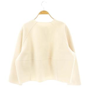 23区 24AW ウールリバー ノーカラーショートコート 32 アイボリー /ES OS