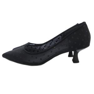 Le Talon  25SS ポインテッドチュールドットパンプス ラメ 24.5cm 黒 ブラック /JS