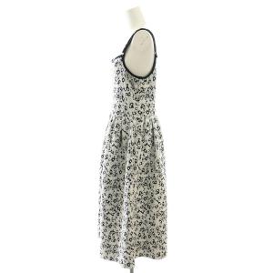 René 24年 ニットキャミワンピース 花柄 36 黒 グレー 白 6422130 /CX OS