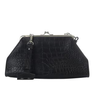 Errand Emboss WIDE ショルダーバッグ ワンショルダー 斜め掛け がま口 レザー ブラック