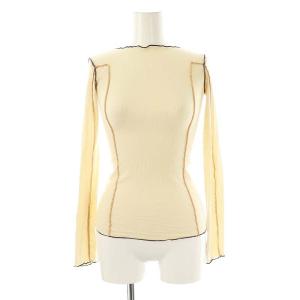 Omato Long Sleeve Tee Tシャツ カットソー XS アイボリー ブラウンベージュ ダークブラウン