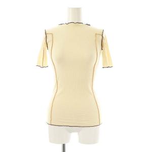 Omato 3/4 TEE Tシャツ カットソー M アイボリー ブラウンベージュ ダークブラウン /DO