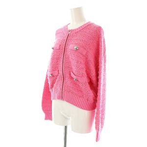 Diagram GRACE CONTINENTAL 23SS ツイードニットブルゾン ジャケット ジップアップ 36 ピンク /DF OS