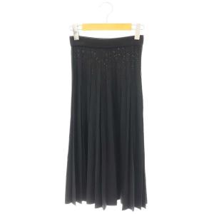 681976 ロゴウエスト ニットプリーツスカート XS 黒 /MI OS SH
