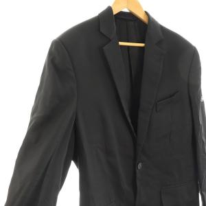 BALENCIAGA 674431 ラバー ロゴ ワッペン ウォッシュド テーラード ジャケット 34 ブラック