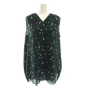 23AW FOLIAGE PRINT BANI ノースリーブブラウス 総柄 38 ブラック グリーン /HK