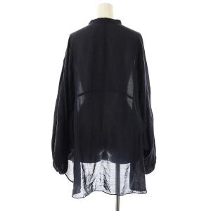 Framework 24SS シアーリネンポンチョブラウス 長袖 バンドカラー F 紺 ネイビー /AT OS